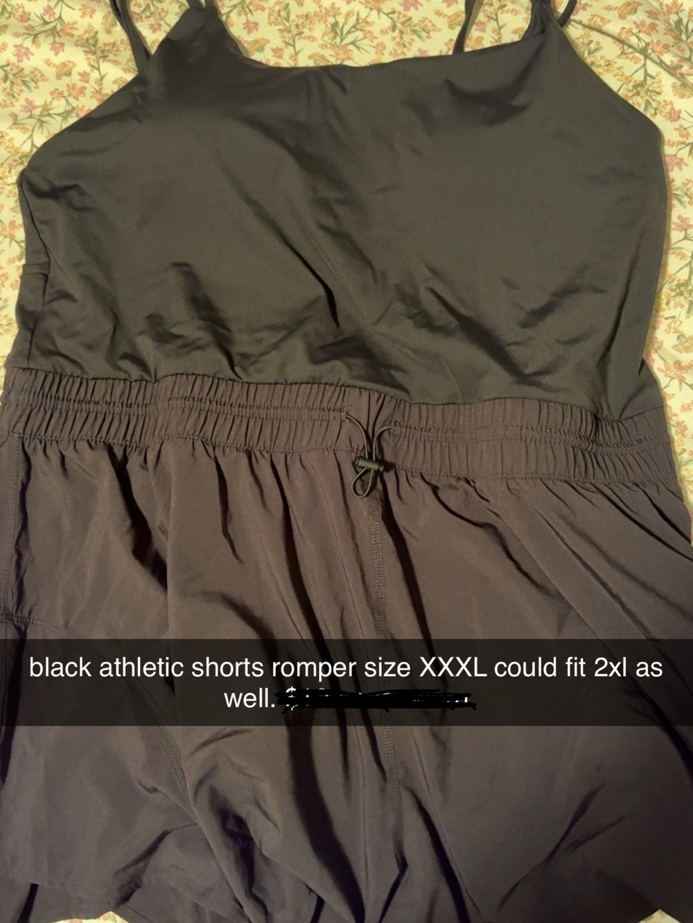 Black Women’s Athletic Romper - Comfortable Drawstring Waist